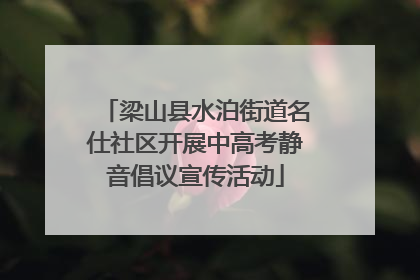梁山县水泊街道名仕社区开展中高考静音倡议宣传活动