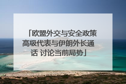 欧盟外交与安全政策高级代表与伊朗外长通话 讨论当前局势