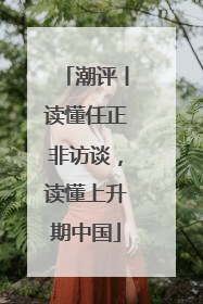 潮评丨读懂任正非访谈，读懂上升期中国