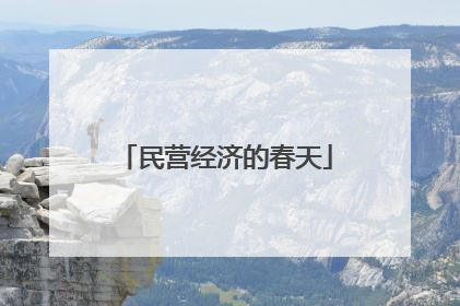 民营经济的春天