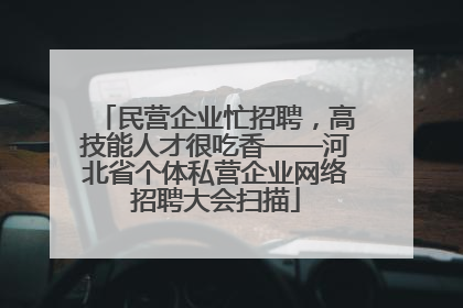 民营企业忙招聘，高技能人才很吃香——河北省个体私营企业网络招聘大会扫描