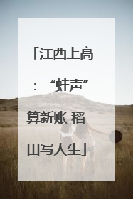 江西上高：“蛙声”算新账 稻田写人生