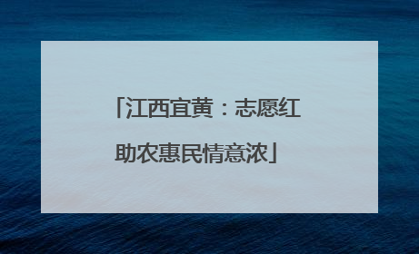 江西宜黄：志愿红助农惠民情意浓