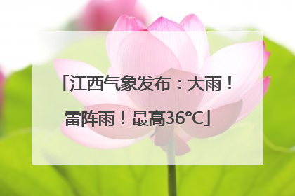 江西气象发布：大雨！雷阵雨！最高36°C