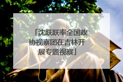 沈跃跃率全国政协视察团在吉林开展专题视察