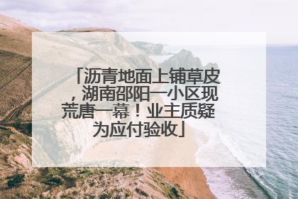 沥青地面上铺草皮，湖南邵阳一小区现荒唐一幕！业主质疑为应付验收