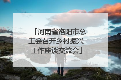河南省洛阳市总工会召开乡村振兴工作座谈交流会