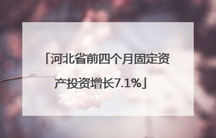 河北省前四个月固定资产投资增长7.1%