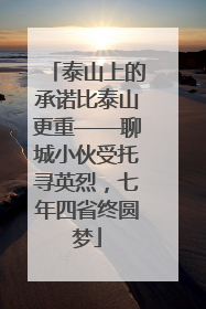 泰山上的承诺比泰山更重——聊城小伙受托寻英烈，七年四省终圆梦