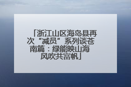 浙江山区海岛县再次“减员”系列谈苍南篇：绿能映山海 风吹共富帆