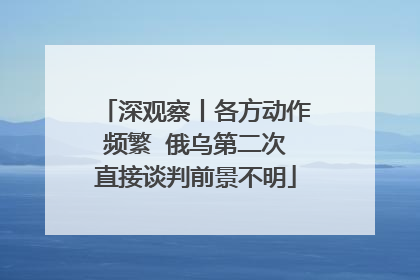 深观察丨各方动作频繁  俄乌第二次直接谈判前景不明