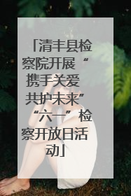 清丰县检察院开展“携手关爱 共护未来”“六一”检察开放日活动