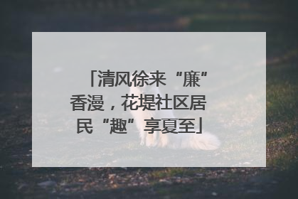 清风徐来“廉”香漫，花堤社区居民“趣”享夏至