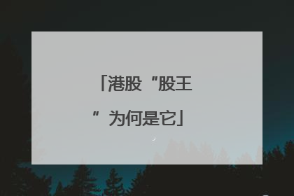 港股“股王”为何是它