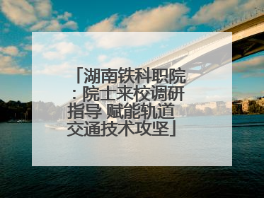 湖南铁科职院：院士来校调研指导 赋能轨道交通技术攻坚