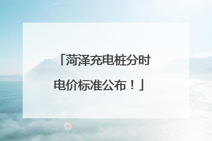 菏泽充电桩分时电价标准公布！