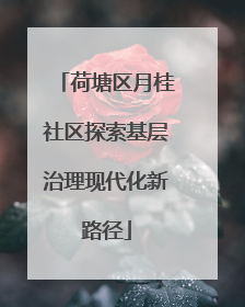 荷塘区月桂社区探索基层治理现代化新路径