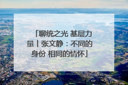 聊统之光 基层力量丨张文静：不同的身份 相同的情怀