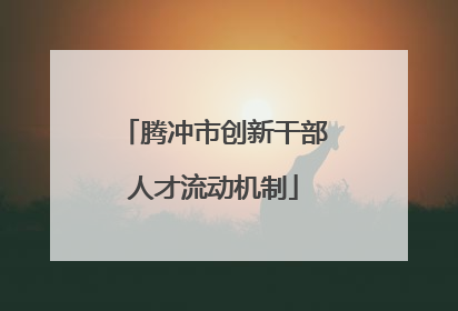 腾冲市创新干部人才流动机制