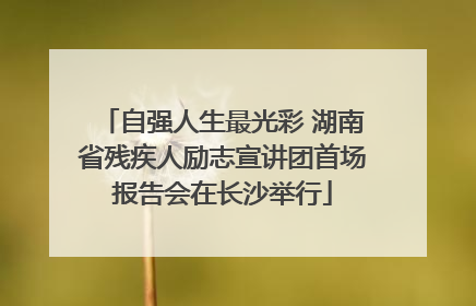 自强人生最光彩 湖南省残疾人励志宣讲团首场报告会在长沙举行