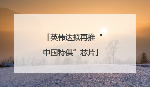 英伟达拟再推“中国特供”芯片