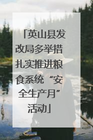 英山县发改局多举措扎实推进粮食系统“安全生产月”活动