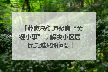 薛家岛街道聚焦“关键小事”，解决小区居民急难愁盼问题