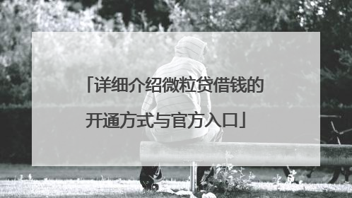 详细介绍微粒贷借钱的开通方式与官方入口