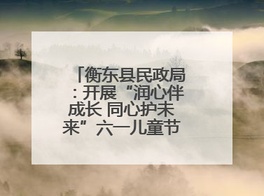 衡东县民政局：开展“润心伴成长 同心护未来”六一儿童节系列关爱活动