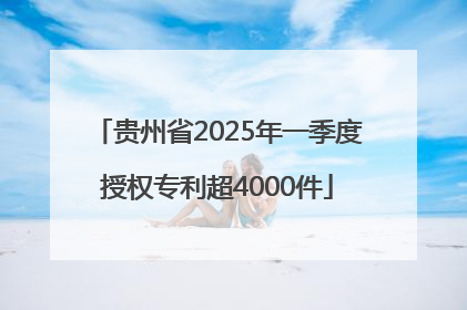 贵州省2025年一季度授权专利超4000件