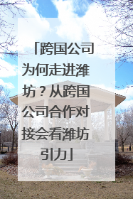 跨国公司为何走进潍坊？从跨国公司合作对接会看潍坊引力