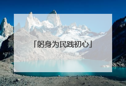 躬身为民践初心