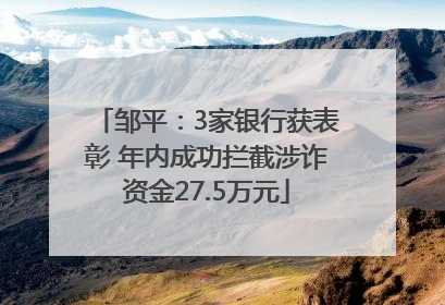 邹平：3家银行获表彰 年内成功拦截涉诈资金27.5万元