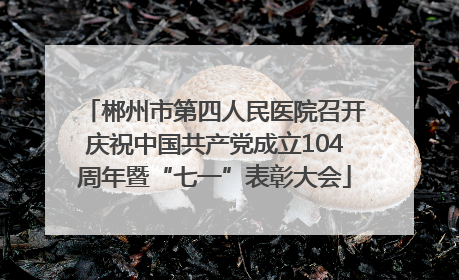 郴州市第四人民医院召开庆祝中国共产党成立104周年暨“七一”表彰大会