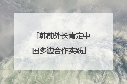 韩前外长肯定中国多边合作实践