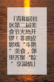 青和居社区第二届美食节火热开锣！非遗皮影戏“斗艳”美食，邻里齐聚“粽”享温情