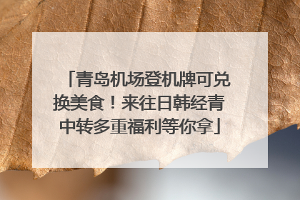 青岛机场登机牌可兑换美食！来往日韩经青中转多重福利等你拿