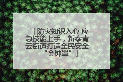 防灾知识入心 应急技能上手，新泰青云街道打造全民安全“金钟罩”