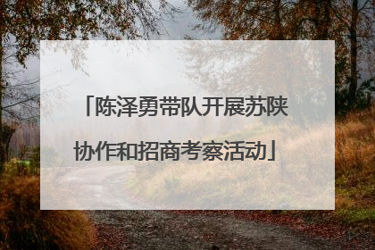 陈泽勇带队开展苏陕协作和招商考察活动