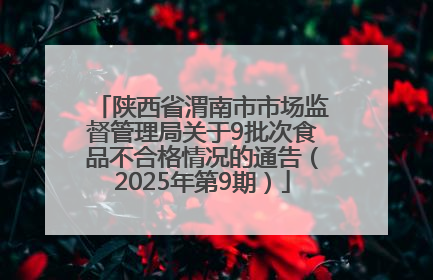 陕西省渭南市市场监督管理局关于9批次食品不合格情况的通告（2025年第9期）