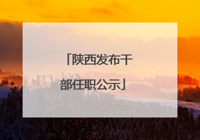 陕西发布干部任职公示