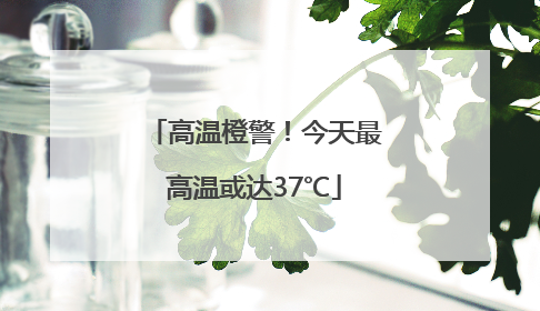 高温橙警！今天最高温或达37℃