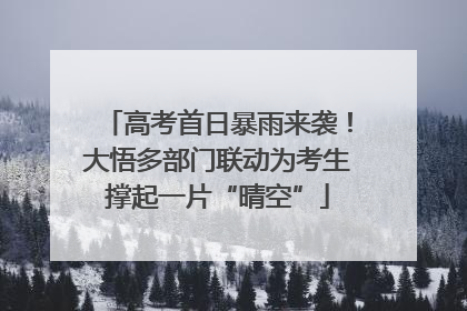 高考首日暴雨来袭！大悟多部门联动为考生撑起一片“晴空”