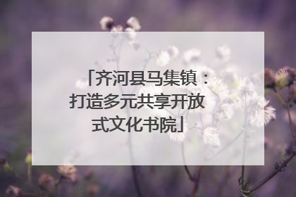 齐河县马集镇：打造多元共享开放式文化书院