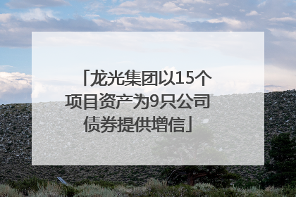 龙光集团以15个项目资产为9只公司债券提供增信