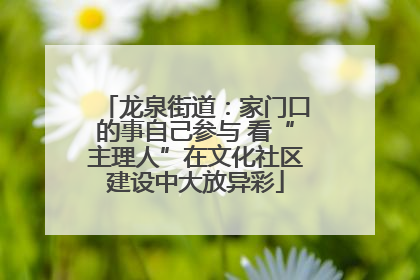 龙泉街道：家门口的事自己参与 看“主理人”在文化社区建设中大放异彩