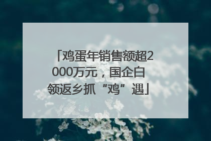 鸡蛋年销售额超2000万元，国企白领返乡抓“鸡”遇