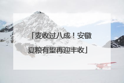 麦收过八成！安徽夏粮有望再迎丰收