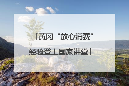 黄冈“放心消费”经验登上国家讲堂