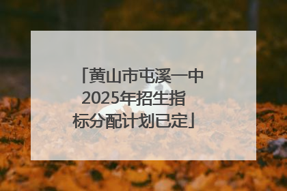 黄山市屯溪一中2025年招生指标分配计划已定